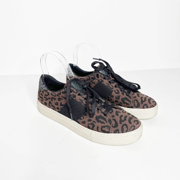 Greats Royale Knit Sneakers leopard brown low top lace up womens us 9 - Picture 1 of 6